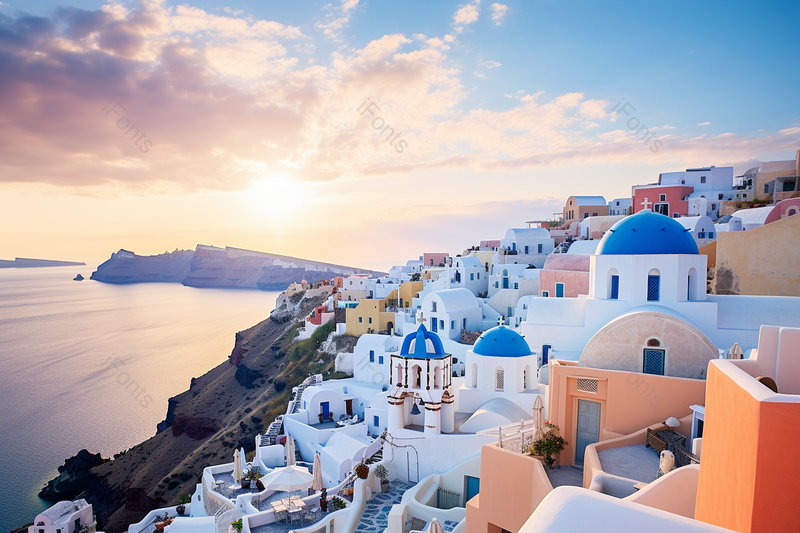 海边落日城市建筑标志性景点旅游胜地特色摄影图,高清,摄影图,摄影图片,图片大全,摄影图免费下载